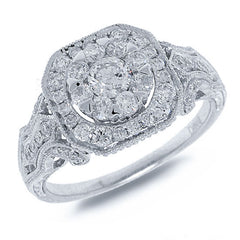0.89ct 18k White Gold Diamond Lady's Ring