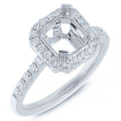 0.51ct 14k White Gold Diamond Semi-mount Ring