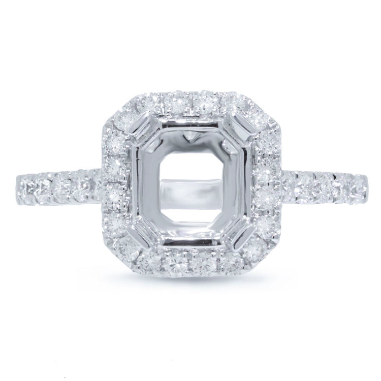 0.51ct 14k White Gold Diamond Semi-mount Ring