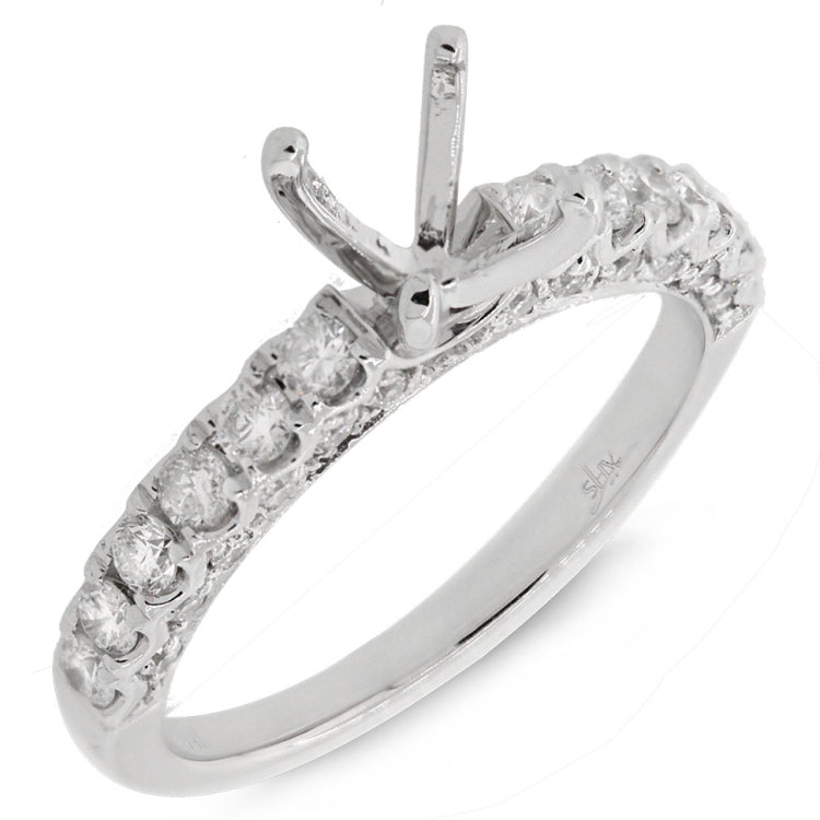 0.65ct 14k White Gold Diamond Semi-mount Ring