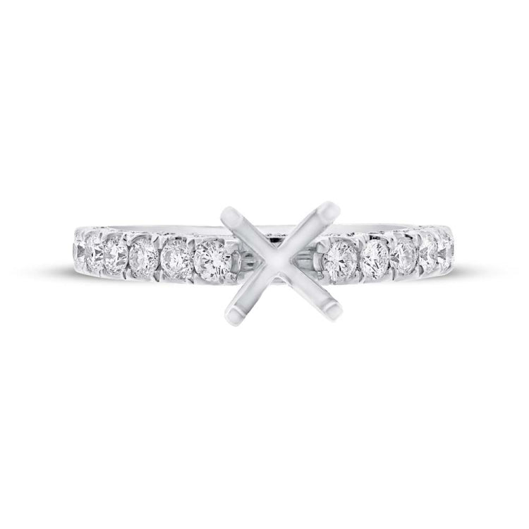 0.65ct 14k White Gold Diamond Semi-mount Ring