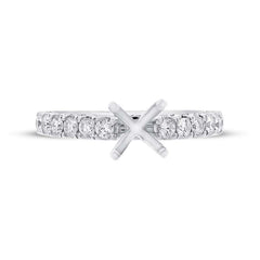 0.65ct 14k White Gold Diamond Semi-mount Ring