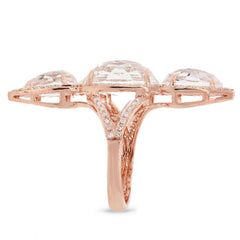 0.56ct Diamond & 9.44ct White Topaz 14k Rose Gold Ring
