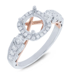 0.55ct 14k Two-tone Rose Gold Diamond Semi-mount Ring