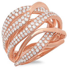 1.30ct 14k Rose Gold Diamond Bridge Ring