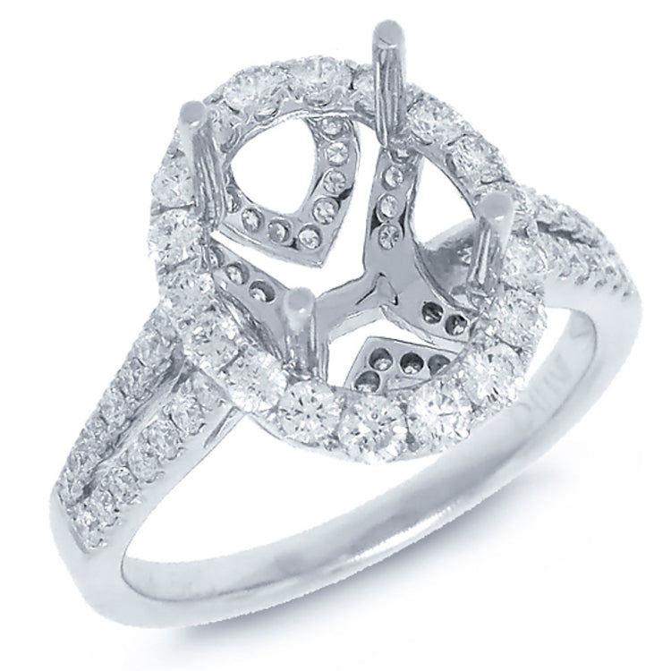 0.89ct 14k White Gold Diamond Semi-mount Ring