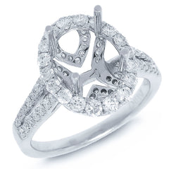 0.89ct 14k White Gold Diamond Semi-mount Ring