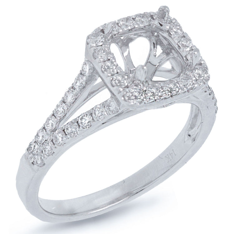 0.64ct 14k White Gold Diamond Semi-mount Ring