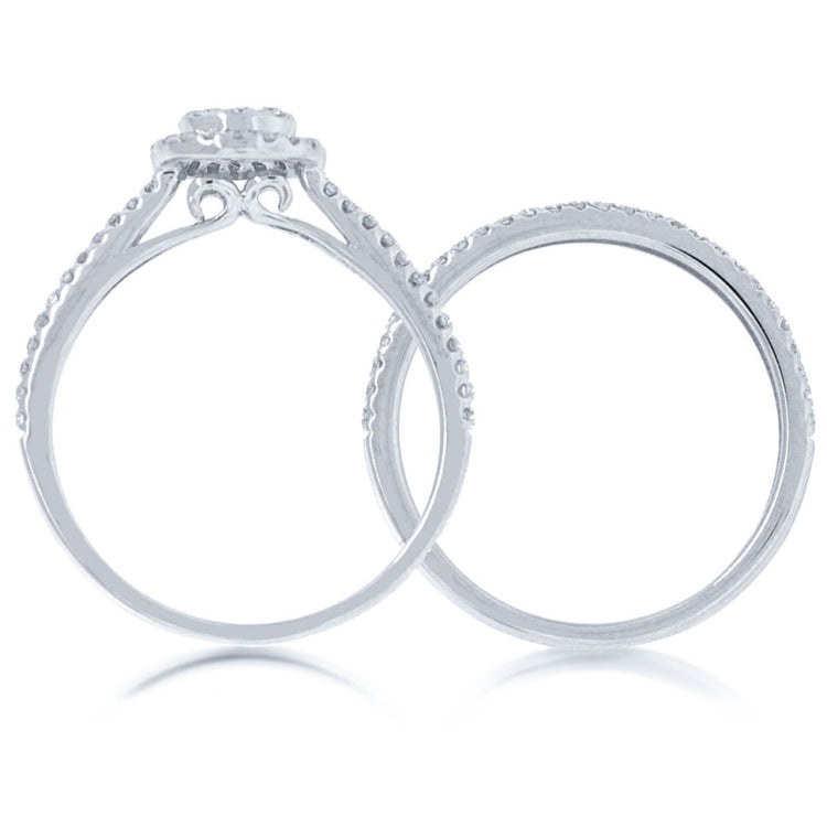 0.44ct 14k White Gold Diamond Wedding Set Pave