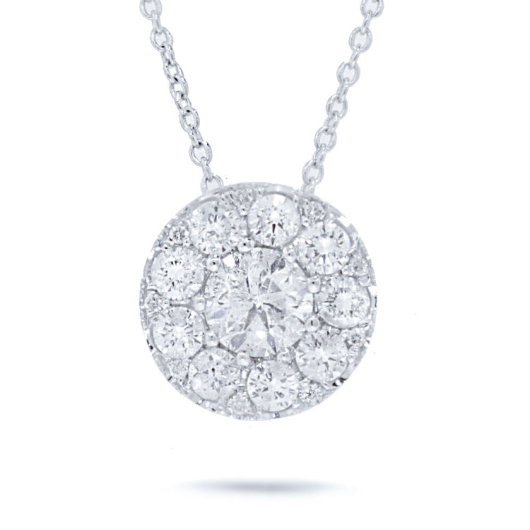 0.82ct 14k White Gold Round Brilliant Diamond Pendant