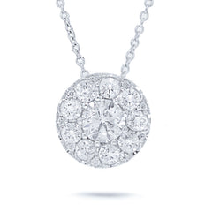 0.82ct 14k White Gold Round Brilliant Diamond Pendant