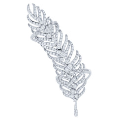 2.65ct 14k White Gold Diamond Feather Ring