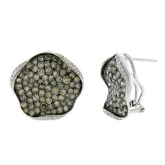 3.30ct 14k White Gold White & Champagne Diamond Earring