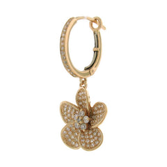 0.85ct 14k Rose Gold Diamond Flower Earring