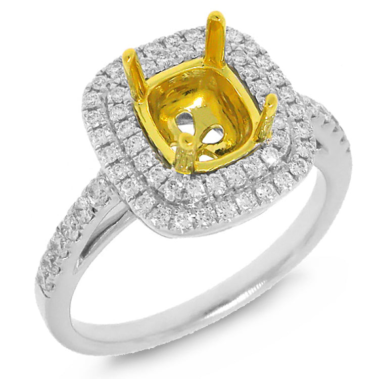 0.43ct 14k Two-tone Gold Diamond Semi-mount Ring