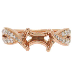0.35ct 18k Rose Gold Diamond Semi-mount Ring