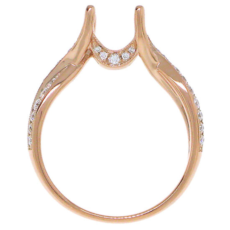 0.35ct 18k Rose Gold Diamond Semi-mount Ring