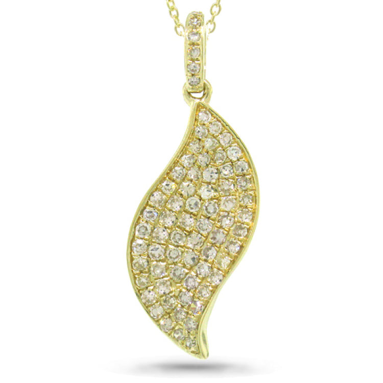 0.44ct 14k Yellow Gold Diamond Pendant