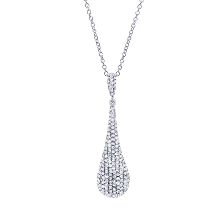 1.08ct 14k White Gold Diamond Pave Pendant