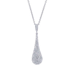 1.08ct 14k White Gold Diamond Pave Pendant