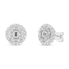 1.30ct 14k White Gold Diamond Semi-mount Earring