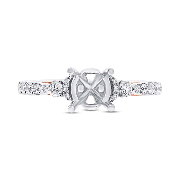 0.34ct 14k Two-tone Rose Gold Diamond Semi-mount Ring