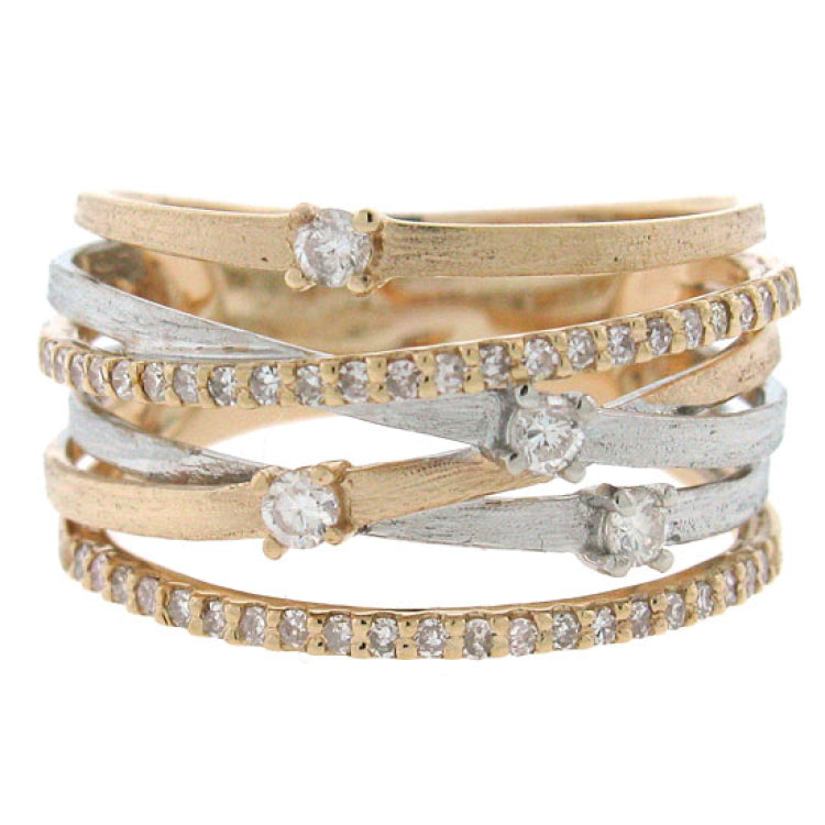 0.40ct 14k Two-tone R/g Diamond Bridge Ring