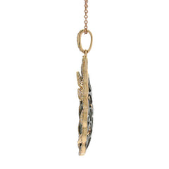 0.60ct 14k Two-tone Black Rhodium Gold Diamond Butterfly Pendant