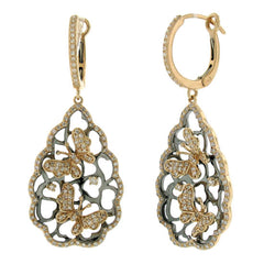 1.00ct 14k Two-tone B/r Diamond Butterfly Earring