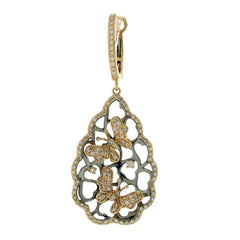 1.00ct 14k Two-tone B/r Diamond Butterfly Earring