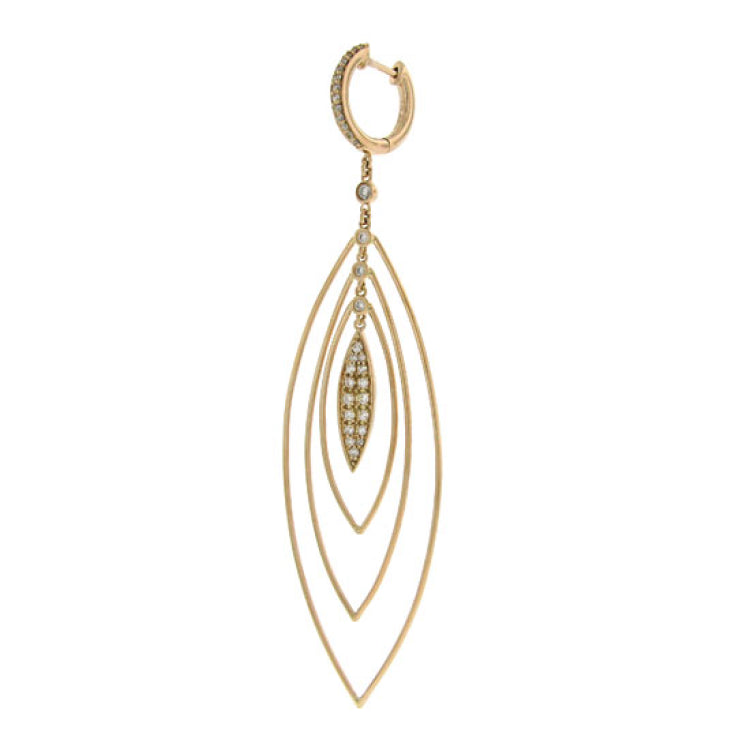 0.65ct 14k Rose Gold Diamond Earring