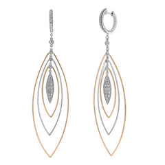 0.65ct 14k Two-tone Rose Gold Diamond Earring