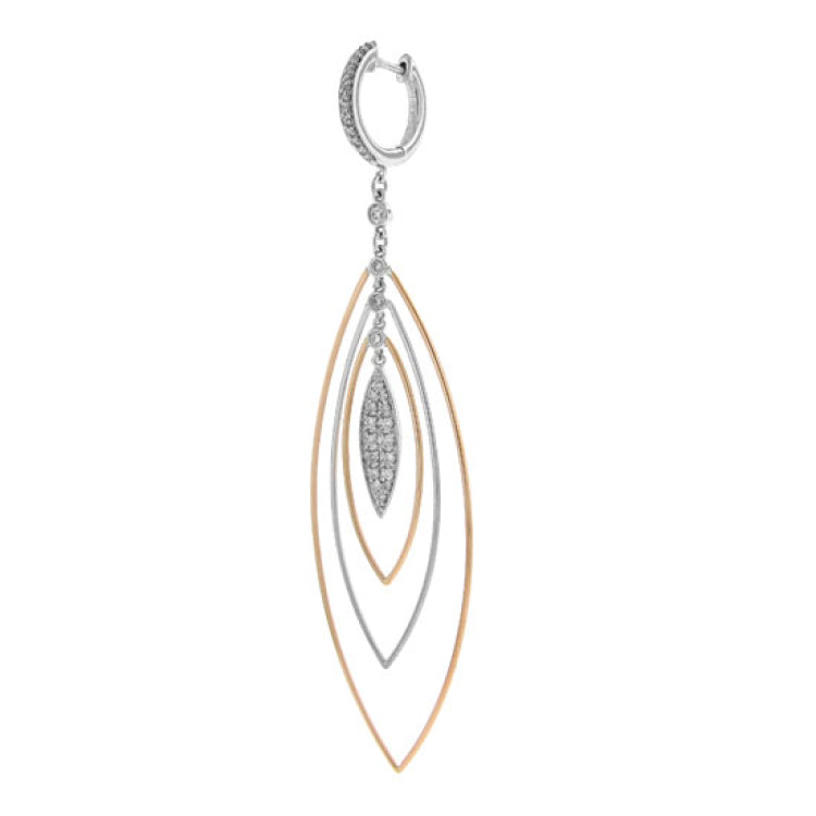 0.65ct 14k Two-tone Rose Gold Diamond Earring