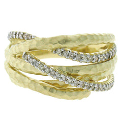 0.30ct 14k Yellow Gold Diamond Bridge Ring