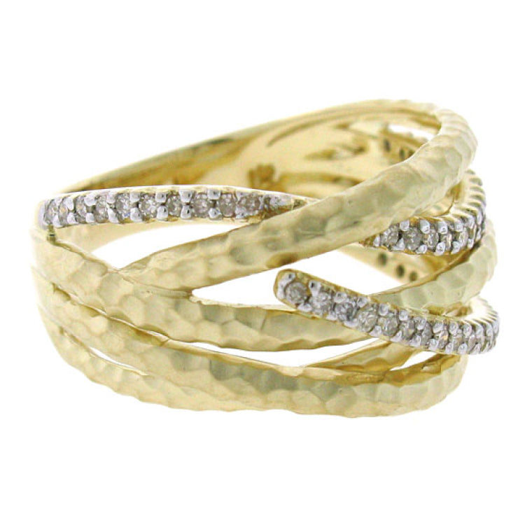 0.30ct 14k Yellow Gold Diamond Bridge Ring
