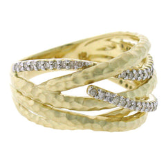 0.30ct 14k Yellow Gold Diamond Bridge Ring