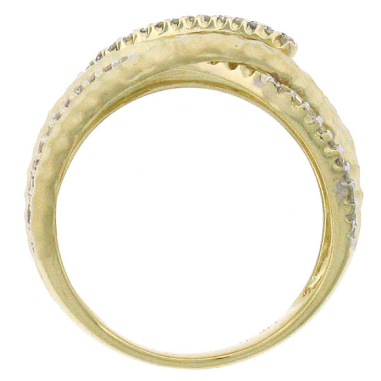 0.30ct 14k Yellow Gold Diamond Bridge Ring