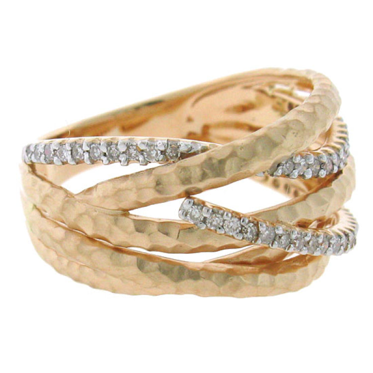 0.30ct 14k Rose Gold Diamond Bridge Ring