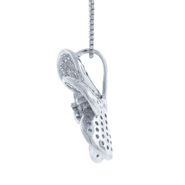 0.55ct 14k White Gold Diamond Flower Pendant