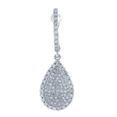 0.90ct 14k White Gold Diamond Pave Drop Earring