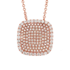0.60ct 14k Rose Gold Diamond Pave Pendant
