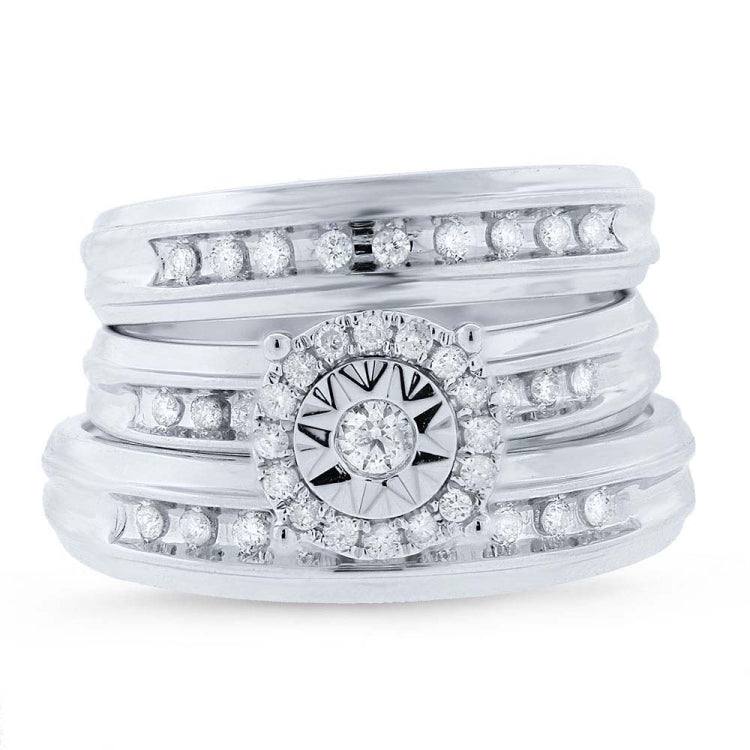 0.43ct 14k White Gold Diamond Trio Set