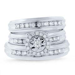 0.43ct 14k White Gold Diamond Trio Set