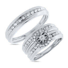 0.43ct 14k White Gold Diamond Trio Set