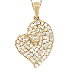 0.42ct 14k Yellow Gold Diamond Heart Necklace
