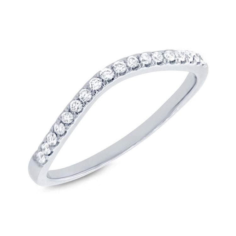 0.19ct 14k White Gold Diamond Lady's Curved Band