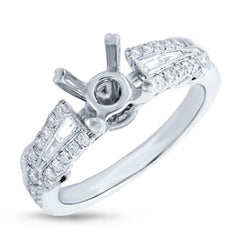 0.45ct 14k White Gold Diamond Semi-mount Ring