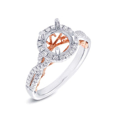 0.38ct 14k Two-tone Rose Gold Diamond Semi-mount Ring