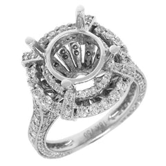 1.70ct 18k White Gold Diamond Semi-mount Ring Size 4.75