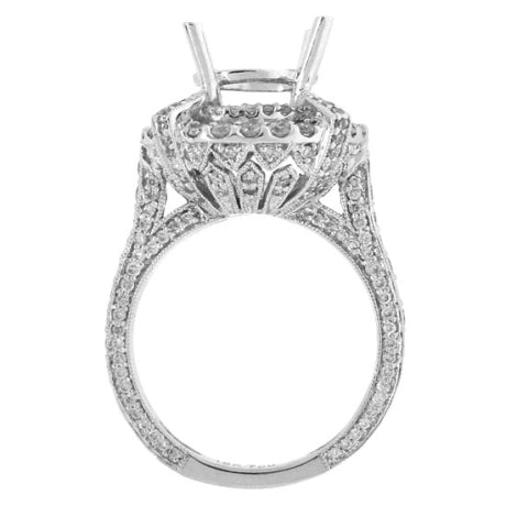 1.70ct 18k White Gold Diamond Semi-mount Ring Size 4.75